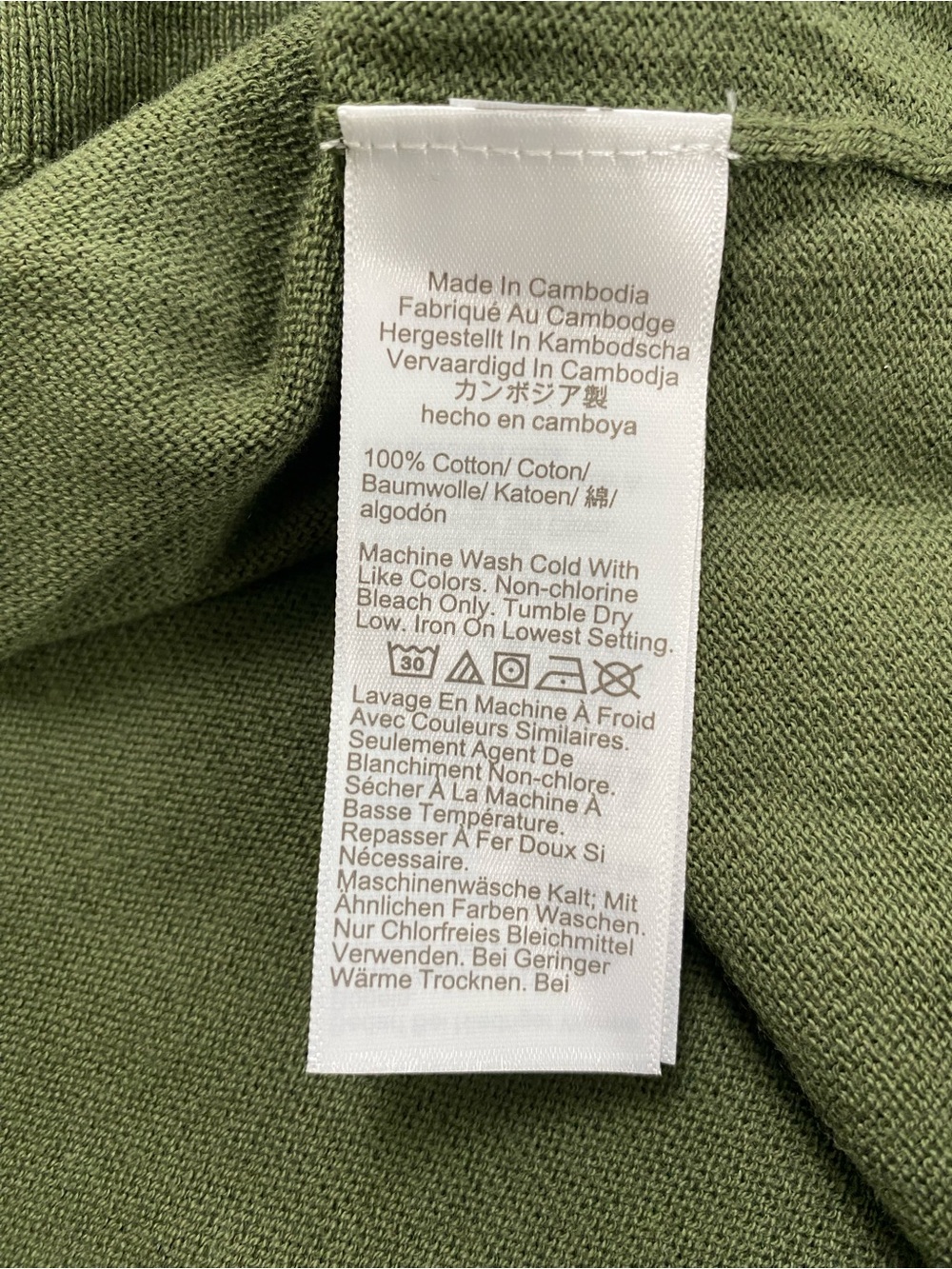 J. Crew Factory Cotton Long Sleeve Open Collar Sweater Polo | Distressed Fatigue - Picture 14 of 16